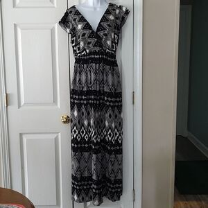 Chris McLaughlin  black white  wide leg pant romper jumper pantsuit  Sz 8